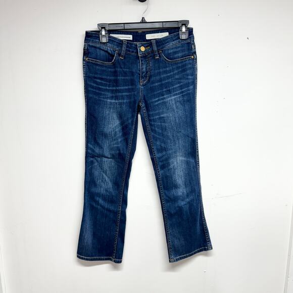 Pilcro and the Letterpress Women Dark Wash Stet Cropped Flared Jeans Size 26 - Picture 1 of 3